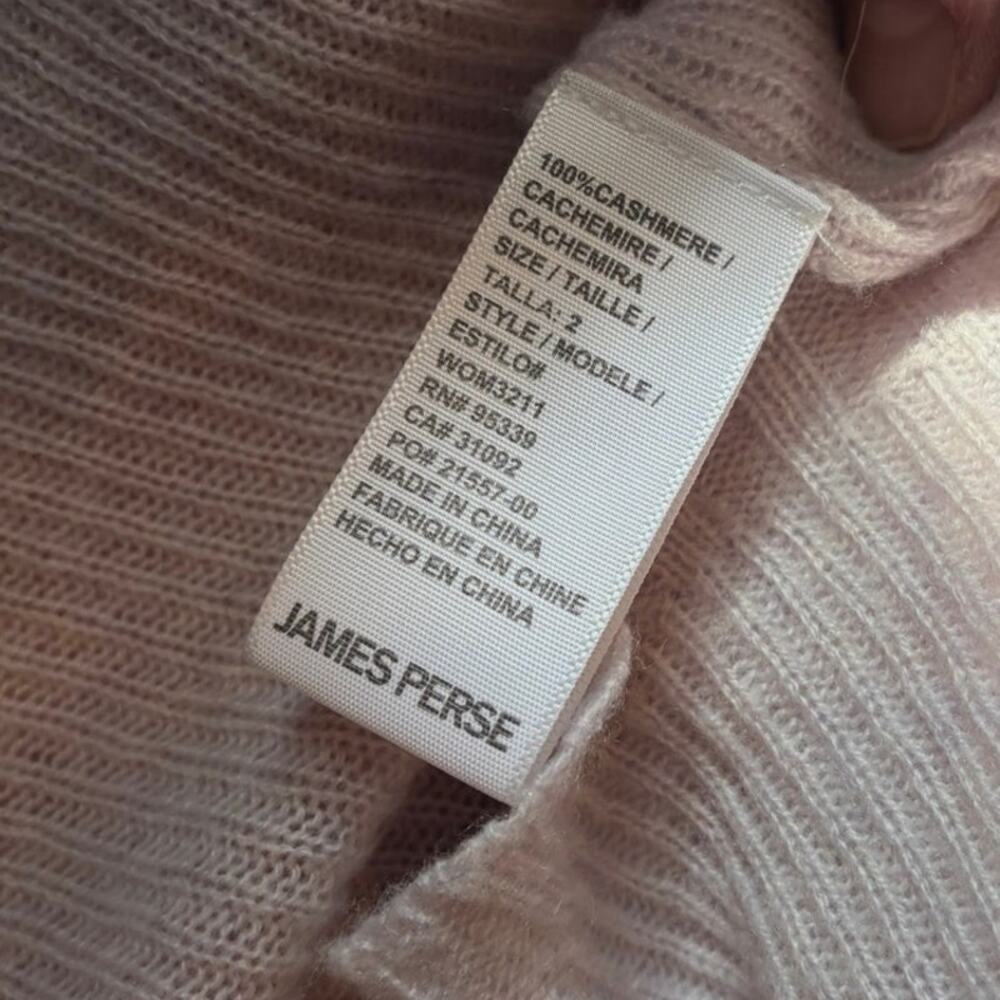 JAMES PERSE Women's Sweater Size 2 Gray 100% Cashmere Tissue Weight Slim Fit - Picture 8 of 8